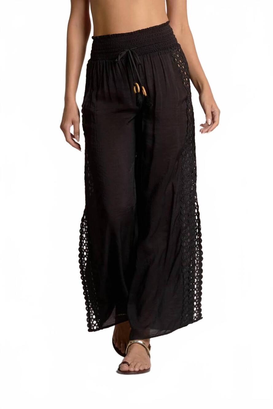 NEW ELAN vida eyelet pant in black